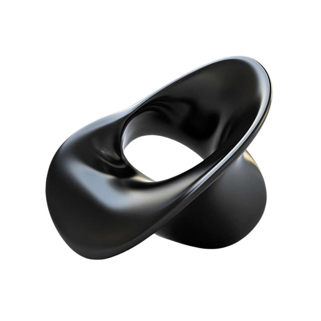 abstract black 3d render sleek smooth intriguing torus knot